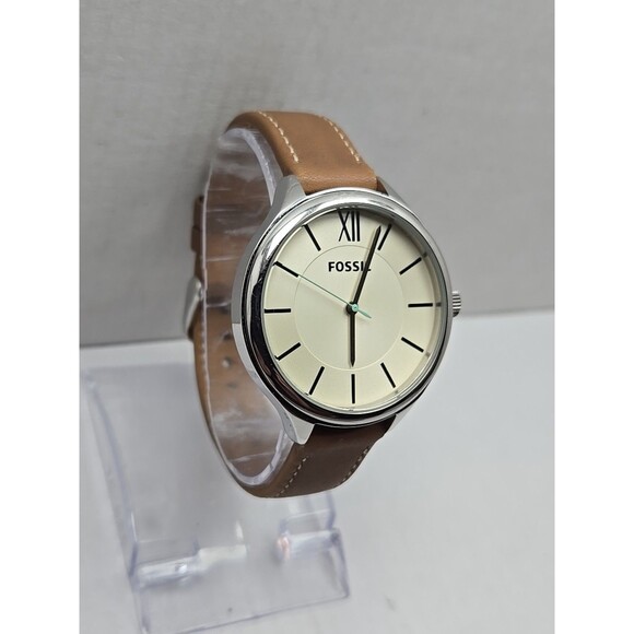 Fossil Suitor BQ3083 Womens Quartz Watch Cream Dial Brown Leather New Battery - Picture 3 of 12